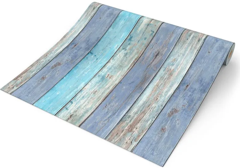 Vliestapete Holzoptik blau B/L: ca. 53x1005 cm
