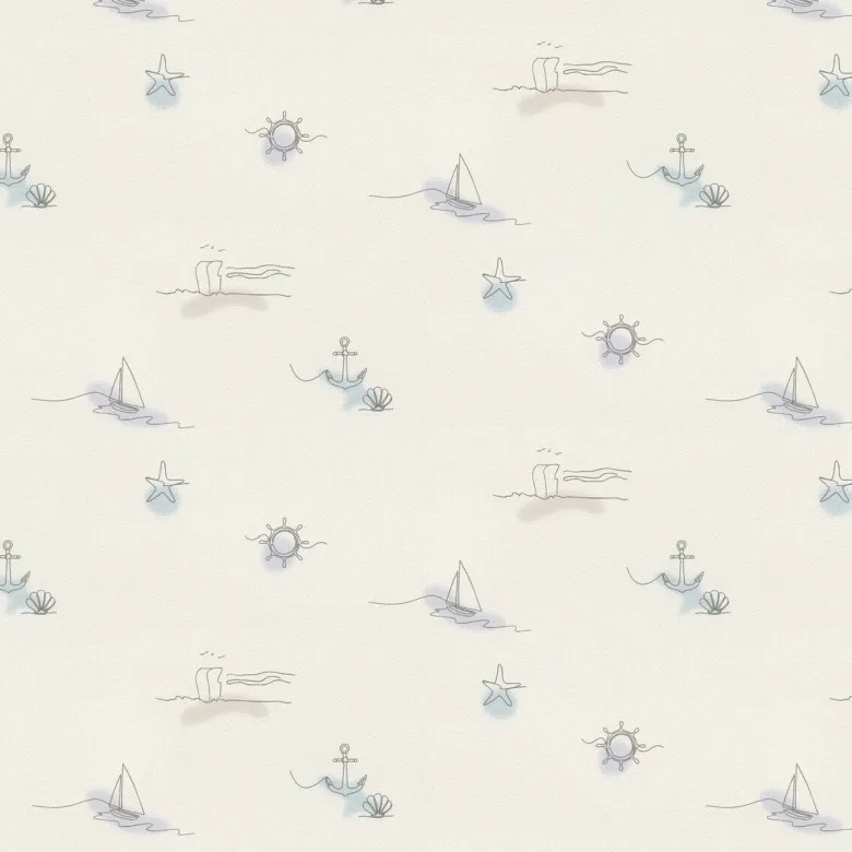 Vliestapete Maritim beige blau B/L: ca. 53x1005 cm