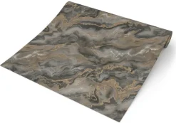 Vliestapete Marmor grau gold B/L: ca. 53x1005 cm