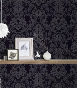 Vliestapete Ornament schwarz B/L: ca. 53x1005 cm