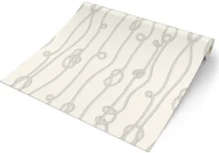 Vliestapete Seemannsknoten beige grau B/L: ca. 53x1005 cm