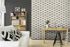 Vliestapete Steinoptik beige grau B/L: ca. 53x1005 cm