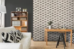 Vliestapete Steinoptik beige grau B/L: ca. 53x1005 cm