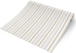 Vliestapete Streifen grau weiß B/L: ca. 53x1005 cm
