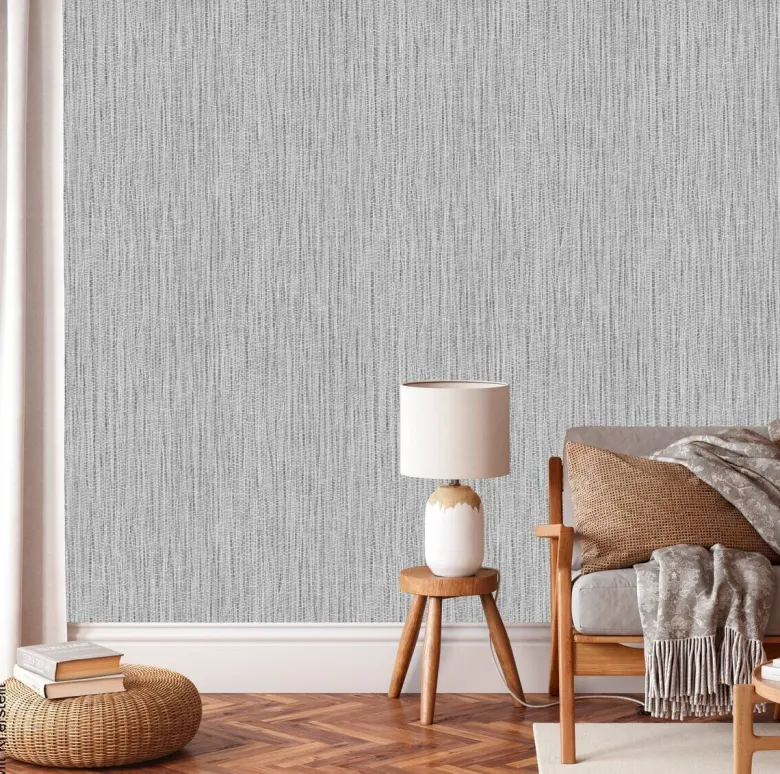 Vliestapete Textiloptik grau B/L: ca. 53x1005 cm