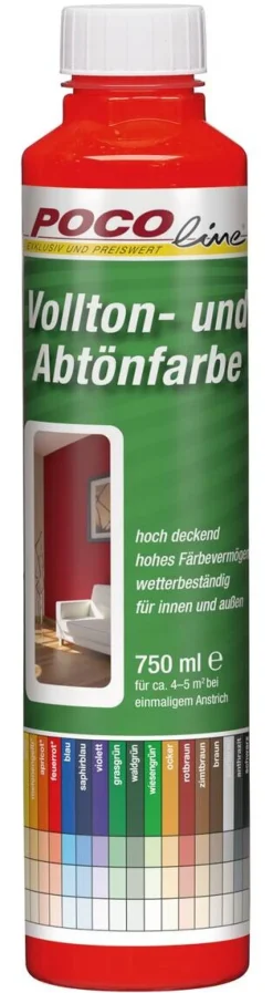 Vollton- und Abtönfarbe feuerrot ca. 0,75 l