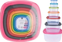 Vorratsdosenset 7-teilig multicolor B/H/T: ca. 26x26,6x12,7 cm