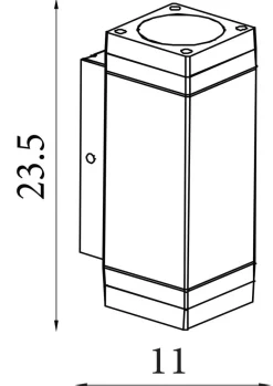 Wandaußenleuchte klar hellgrau B/H/T: ca. 8x23,5x11 cm