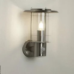 Wandaußenleuchte klar silber B/H/T: ca. 18x32x22 cm
