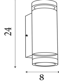 Wandaußenleuchte schwarz klar B/H/T: ca. 7,8x23,5x11 cm