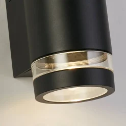 Wandaußenleuchte schwarz klar B/H/T: ca. 7,8x23,5x11 cm