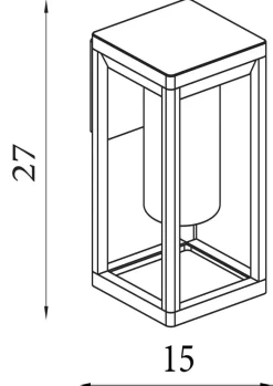 Wandaußenleuchte schwarz klar B/H/T: ca. 15x27x16,5 cm