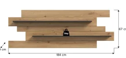 Wandboard Canu basaltgrau Nachbildung Artisan Oak Nachbildung B/H/T: ca. 67x184x19 cm