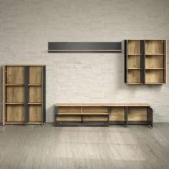 Wandboard Esteban anthrazit Eiche Evoke Coast Nachbildung B/H/T: ca. 167x25x17 cm