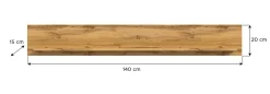 Wandboard Jam Eiche Wotan Nachbildung weiß B/H/T: ca. 140x20x15 cm