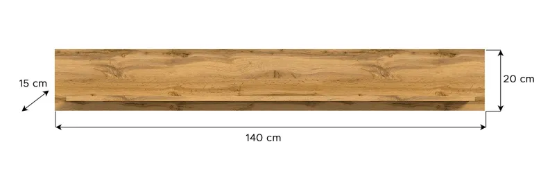 Wandboard Jam Eiche Wotan Nachbildung weiß B/H/T: ca. 140x20x15 cm