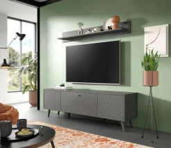 Wandboard LINEA grau matt B/H/T: ca. 160x20x20 cm