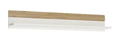 Wandboard Merida weiß weiß hochglänzend Eiche Wotan B/H/T: ca. 140x23x22 cm