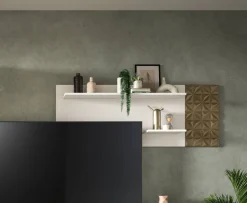 Wandboard Prisma weiß gold Optik B/H/T: ca. 140x53x17 cm
