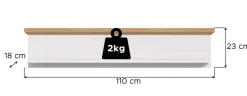 Wandboard VERONA Lärche Nachbildung Eiche Nachbildung B/H/T: ca. 110x23x18 cm