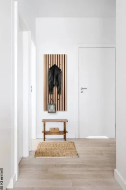 Wandgarderobe Grace Eiche Artisan Nachbildung schwarz B/H/T: ca. 50x125x7 cm
