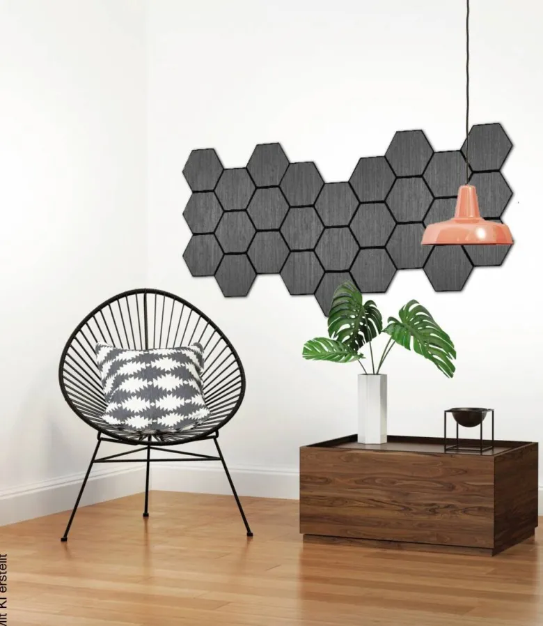 Wandpaneel grau B/H: ca. 55x65 cm