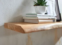 Wandregal braun Holz B/H/T: ca. 100x4x26 cm