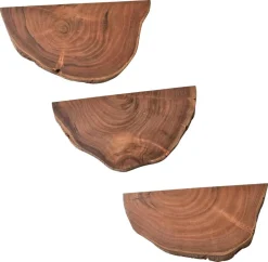Wandregal 3er.-Set. Akazie Nachbildung B/H/T: ca. 47x4x25 cm