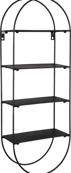 Wandregal Nala schwarz Metall B/H/T: ca. 24x66x12 cm