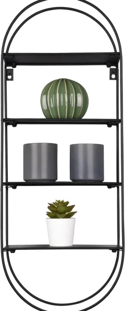 Wandregal Nala schwarz Metall B/H/T: ca. 24x66x12 cm