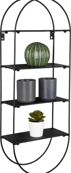 Wandregal Nala schwarz Metall B/H/T: ca. 24x66x12 cm