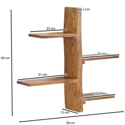 Wandregal rosenholz Holz B/H/T: ca. 58x60x15 cm