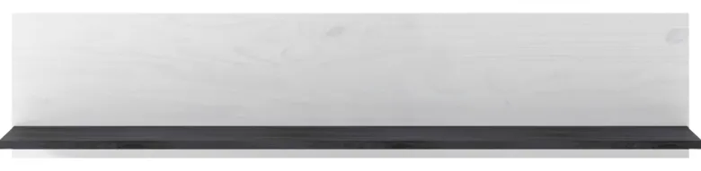 Wandregal Smart 1 Massivholz kiefer weiß schwarz B/H/T: ca. 140x30x25 cm