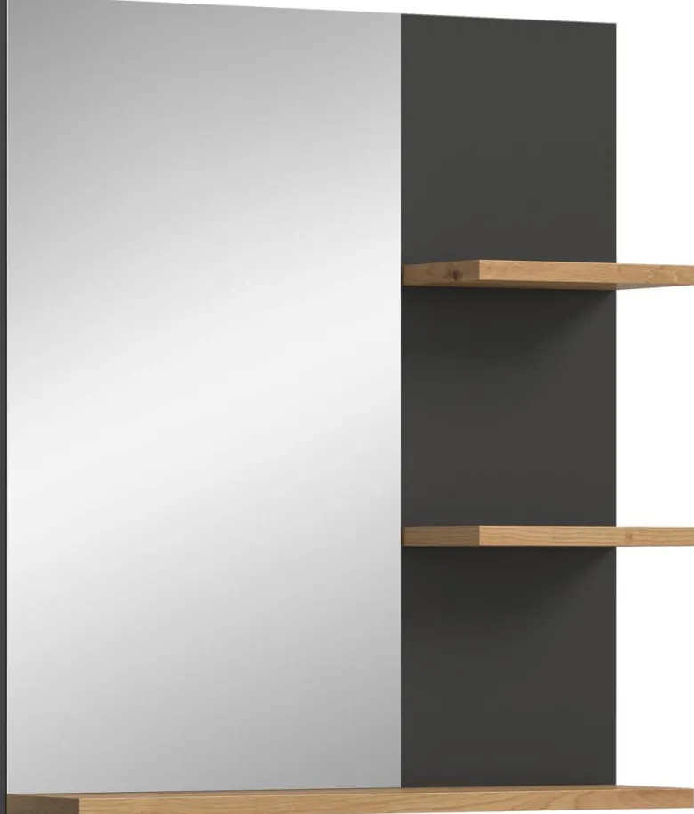 Wandspiegel Canu Basalt Eiche Artisan Nachbildung B/H/T: ca. 63x73x16 cm