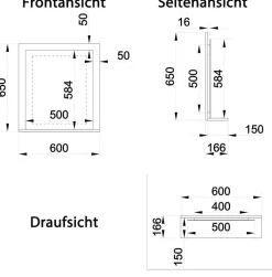 Wandspiegel Lendas anthrazit Holzwerkstoff B/H/T: ca. 60x65x17 cm
