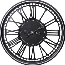 Wanduhr schwarz B/H/L/D: ca. 49,5x6,5x53x50 cm
