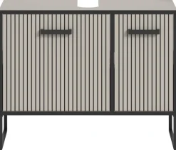 Waschbeckenunterschrank BAGNO schwarz Kaschmirgrau Nachbildung B/H/T: ca. 80x63x36 cm