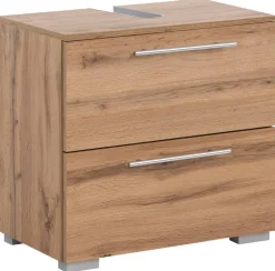 Waschbeckenunterschrank Carlos Eiche Landhaus Nachbildung B/H/T: ca. 60,2x59,1x35 cm