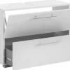 Waschbeckenunterschrank Carlos perlweiß Optik B/H/T: ca. 80,2x59,1x35 cm