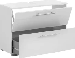 Waschbeckenunterschrank Carlos perlweiß Optik B/H/T: ca. 80,2x59,1x35 cm