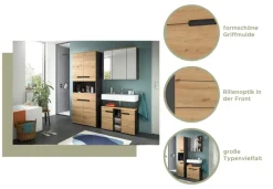 Waschbeckenunterschrank Canu Basalt Eiche Artisan Nachbildung B/H/T: ca. 63x55x34 cm