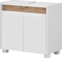 Waschbeckenunterschrank Cosmo perlweiß Optik B/H/T: ca. 56,9x54,6x33 cm