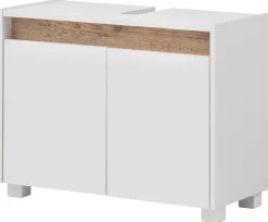 Waschbeckenunterschrank Cosmo perlweiß Optik B/H/T: ca. 80x54,6x33 cm