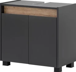 Waschbeckenunterschrank Cosmo anthrazit B/H/T: ca. 56,9x54,6x33 cm