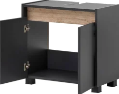 Waschbeckenunterschrank Cosmo anthrazit B/H/T: ca. 56,9x54,6x33 cm