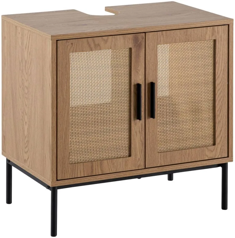 Waschbeckenunterschrank Eiche natur Optik B/H/T: ca. 60x60x40 cm