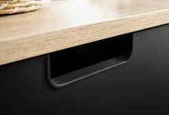 Waschbeckenunterschrank Emmik schwarz matt Eiche Eiche weiß Nachbildung B/H/T: ca. 59,8x62,4x32,6 cm