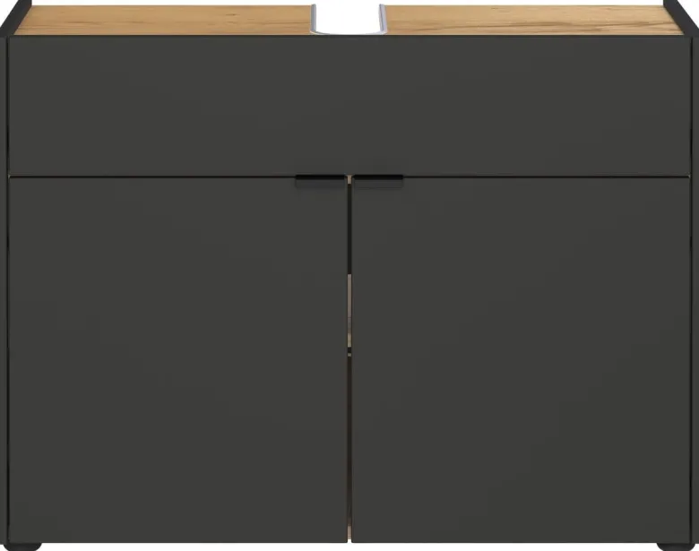 Waschbeckenunterschrank 4497-549 Graphit Eiche Navarra Nachbildung B/H/T: ca. 80x60x34 cm