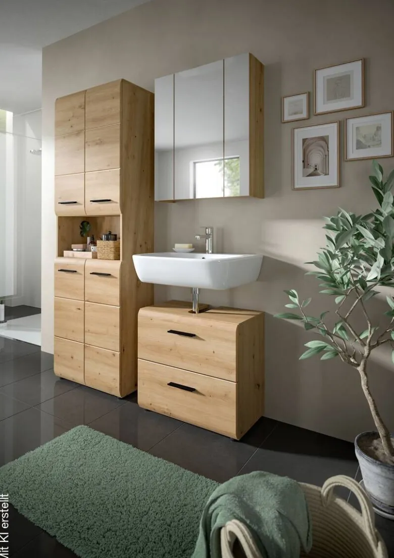 Waschbeckenunterschrank Ice Artisan Oak Nachbildung B/H/T: ca. 60x54x60 cm