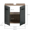 Waschbeckenunterschrank Ice Nox Oak Nachbildung schwarz matt B/H/T: ca. 60x54x30 cm